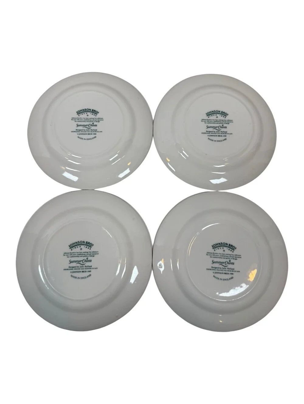 Set Of 4 Johnson Bros England Summer Chintz Pattern Bread Plates 6.25
